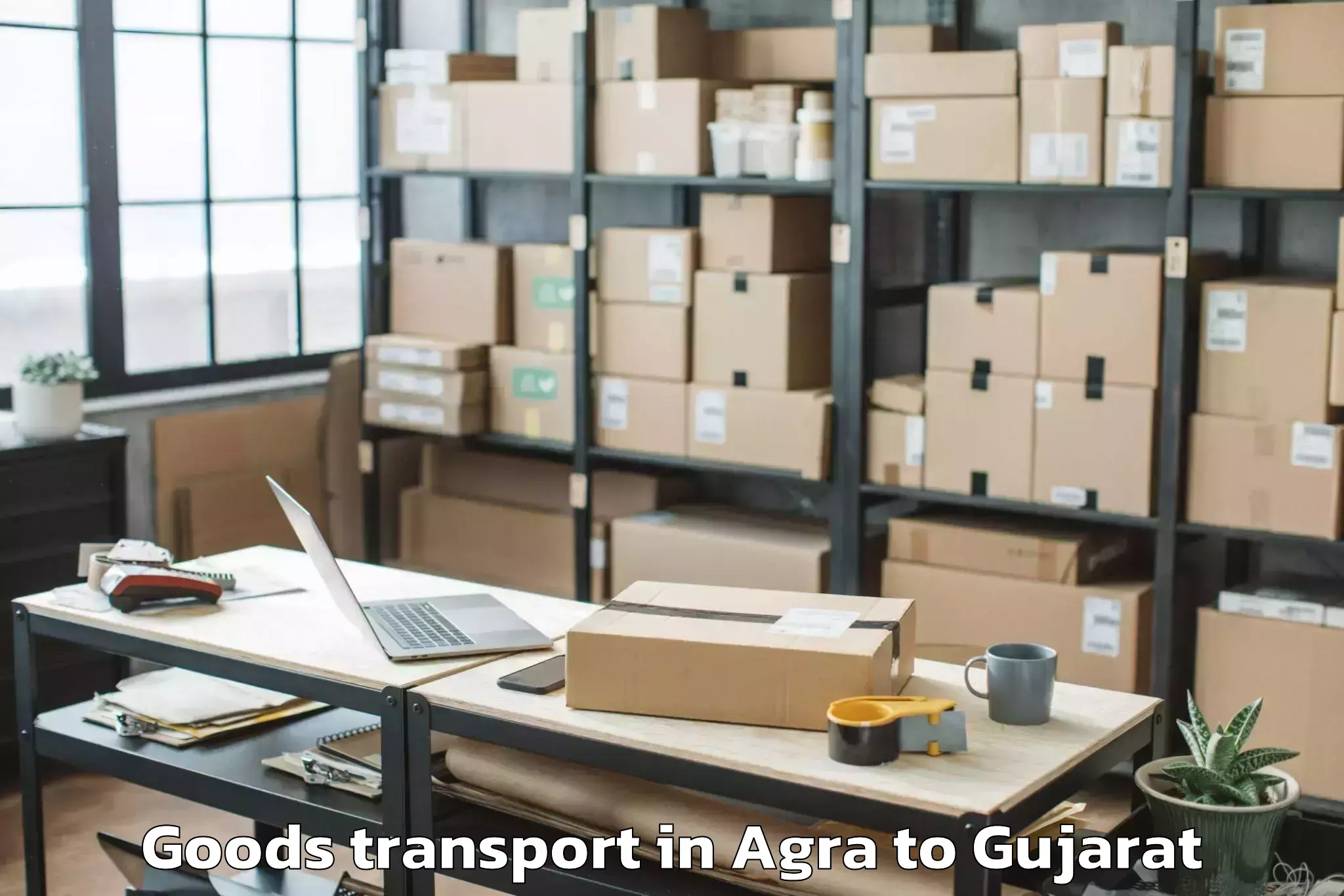 Book Agra to Bhiloda Goods Transport Online